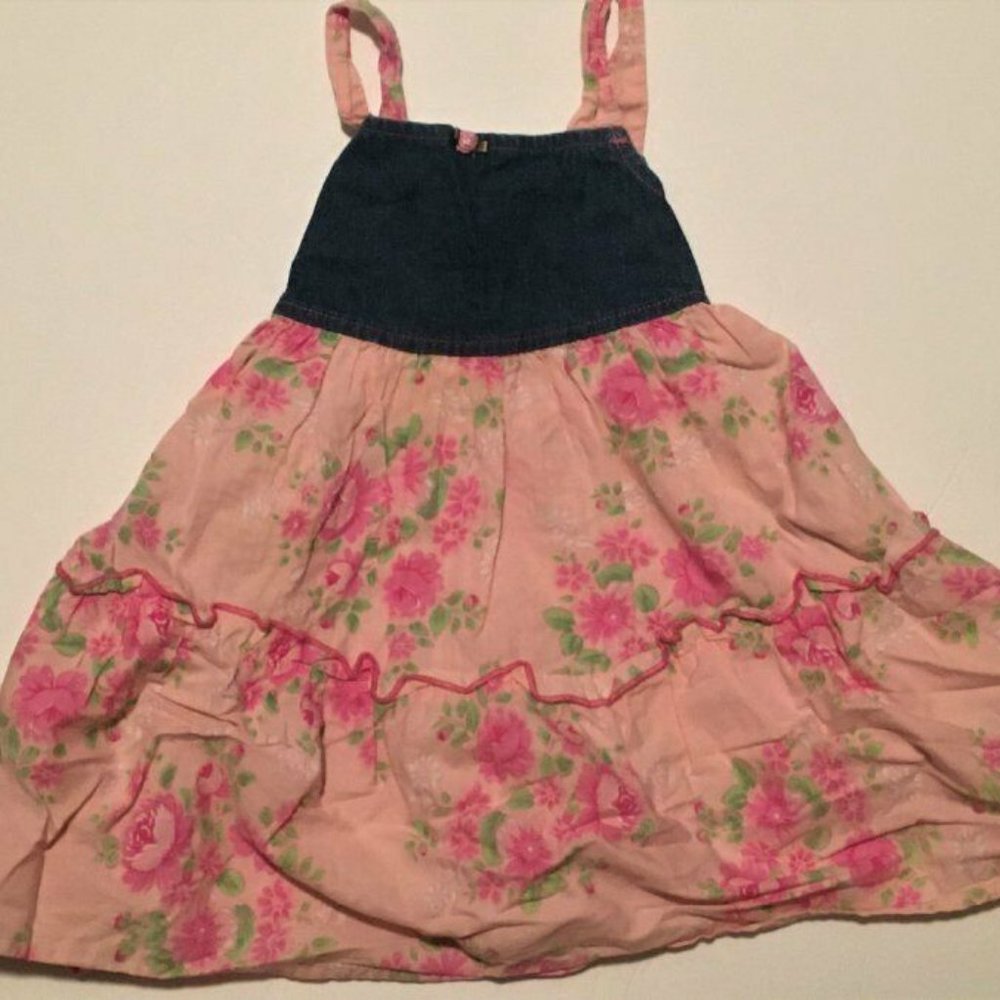 ZOEY Girls' Denim & Floral Slvls Dress ~ Sz 3T